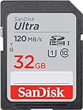 SanDisk Ultra 32 GB SDHC-Speicherkarte, bis zu 120 MB/Sek., Class 10, UHS-I, V10