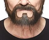 Mustaches Selbstklebende Neuheit On Bail Fälscher Bart Falsch Gesichtsbehaarung Kostümzubehör für Erwachsene Braun Farb