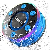 Lrecat Bluetooth Lautsprecher, IPX7 Wasserschutz Dusche Lautsprecher Kabelloser mit LED Licht, 360° Stereo Sound Tragbarer Bluetooth Box Musikbox mit Bass Treibern 8h Spielzeit Freisprechfunk
