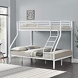 [neu.haus] Kinder Etagenbett - Weiß - 200x140/90cm Kinderbett Stockbett Hochbett Metall Bettg