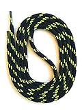 SNORS runde Schnürsenkel SCHWARZ NEONGELB 200cm, 5mm - SICHERHEITSSENKEL aus Polyester - extrem reißfest, waschbar, Zugstabilisierung - Arbeit & Outdoor - TOP Qualität MADE IN GERMANY – ÖkoTex