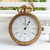 QB-Pocket watches Kupferne retro mechanische Taschenuhr antike kleine Tischuhr Uhr Kupfer zwei Pin Halb-Tisch Uhr Mutter Vatertag Geschenk