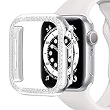 Miimall Kompatibel mit Apple Watch 42mm Hülle Series 3/2/1, Strass Glitzer Harter PC Schutzhülle Stoßfest Kratzfest Bling Diamant Bumper Case für Apple Watch Serie 3/2/1 - Silb