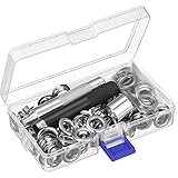 Grommet Werkzeug Kit, Grommet Einstell Werkzeug und 100 Sets Grommet Ösen mit Aufbewahrungsbox (1/ 2 Zoll Innen Durchmesser)