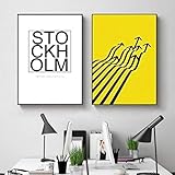 LLXXD Nordische minimalistische Dekoration Leinwand Malerei Wandbilder für Wohnzimmer Leinwand Wandkunst Schlafzimmer Buchstabe-40x60cmx2 （kein Rahmen）