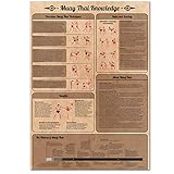 GREAT ART – Muay Thai Wissen – Poster Nr. 8 DIN A2 59,4 x 42 cm (23,4 x 16,5 Zoll) Kampfsport Training Dojo Boxen Grundlagen Techniken Anleitungen oder Regeln Geschichte T