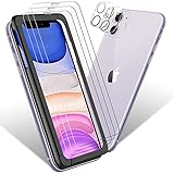Sanyee Schutzfolie Kompatibel mit iphone 11 Panzerglas 6.1Zoll(3 Stück)+ Kamera Panzerglas(2 Stück),Mit Positionierhilfe,9H Härte,HD Klar Glas Displayschutzfolie Kratzen,Blasenfrei-5 Stück