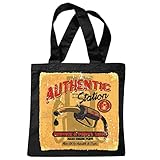 Tasche Umhängetasche TANKSTELLE AUTHENTIC STATION BENZIN DIESEL ÖL TANKWART KRAFTSTOFF HOT ROD US CAR MUCLE CAR V8 ROUTE 66 USA AMERIKA Einkaufstasche Schulbeutel Turnbeutel in Schw