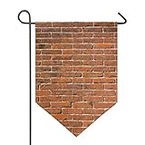 FANTAZIO Fantasio Rote Ziegelmauer, Garten-Flaggen, Premium-Qualität, für Hof, Urlaub und Saisonal, dekorative Flaggen – doppelseitig, Polyester, 1, 12x18.5
