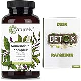 naturely® Premium Mariendistel Komplex mit Artischocke, Löwenzahn - inkl. Detox Ratgeber - 120 Kapseln - 80% Silymarin - Hochdosiert, vegan, laborgeprüft, hergestellt in DE