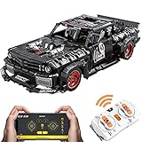 Foxom Technik Bausteine Auto 1965 Ford Mustang, 1639Teile 1:12 2.4G RC Race Car Bausteine Konstruktionsspielzeug Kompatibel mit Lego T