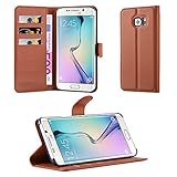 Cadorabo Hülle für Samsung Galaxy S6 Edge Plus in Schoko BRAUN - Handyhülle mit Magnetverschluss, Standfunktion und Kartenfach - Case Cover Schutzhülle Etui Tasche Book Klapp Sty