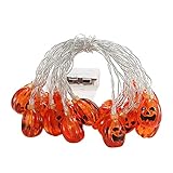 Alliwa Halloween Kürbis Deko, 3M 20 LEDs Kürbis Lichterkette Außen Wasserdicht Lichterkette für Halloween Indoor Outdoor Party (03#)