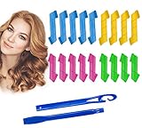 Rekey 18Pcs Magic Spiral Lockenwickler Set Haarstyling Werkzeuge Keine Hitze Flexible DIY Lockenwickler mit Styling Haken für Frauen Mädchen(15 und 25cm)