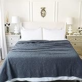 Baumwolldecke Matelassé Damast Design Thermodecke perfekt für jedes Bett Ganzjahres-Bett/Überwurf Decke – Twin (167,6 x 228,6 cm),