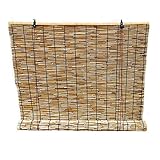 vueuo Bambus-Rollo, Bambusrollo,Natürlicher Schilfvorhang, Outdoor-Rollo, lichtfilternd/wasserdicht, Reed-Vorhang, Retro/Verstellbar/Sonnenschutz, angepasst, mit Zubehör(Size: 50x80cm/20x32in)