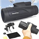 12×50 HD Monokulare Teleskope, Fernrohr Handy objektiv mit Smartphone Adapter Stativ für Klettern Vogelbeobachtung Jagd Konzert Fußballspiel R