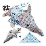 TINGERIA® Hunde Kuscheltier Elephant X-Groß, quietschende Hundespielzeug, Welpenspielzeug, Plüschtier unzerstörbar, interaktive Spielsachen Welpen, Intelligenz Spielzeug für H