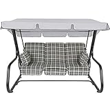 PATIO 4-Sitzer Hollywoodschaukel Rimini 179 cm Gartenschaukel Gartenliege Schaukelbank Sitzpolster Klappbar Liegefunktion Sonnendach B022-06PB