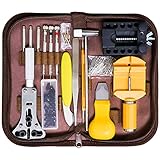 Uhrenwerkzeug Set, Qfun Uhr Reparatur Uhrmacherwerkzeug Uhr Werkzeug Tasche Watch Tools in Gelb Ny