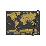 Luckies of London Weltkarte zum Rubbeln - Das Original Scratch Map, Deluxe, XL, 119 x 84