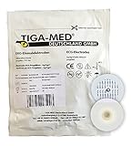 EKG Elektroden mit Nassgel/Liquidgel 48 mm 120 Stück Einmalelektroden Einmal- Klebe- Elektroden Typ: Tiga-Med Profi Qualität!
