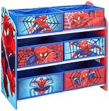 Worlds Apart 471SDR Spider-Man - Regal zur Spielzeugaufbewahrung mit sechs Kisten für Kinder, Holz, pink, 30 x 64 x 60