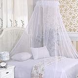 BESTZY Moskitonetz Bett, Groß Mückennetz inkl. Montagematerial, Betthimmel, Mückenschutz, MoskitoschutzF, Fliegennetz auch auf der Reise (Weiß, 250 x 70 x 1050 cm)