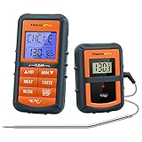 ThermoPro TP07C digitales Grillthermometer Küchenthermometer Eieruhr Funk Ofenthermometer 3 Leuchtungfarben Zuckerthermometer Küchenuhr für BBQ Grill Backen W