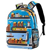 GYGYGY Landschaft beherbergt Straßen und Verkehr, Jungen Rucksäcke für die Schule Süße Rucksäcke für Kinder Teen Kleinkind Fashion Daypack Rucksack Reise Laptop