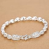 ADGJL Sterling Silber Armbänder Für Damen,Vintage 925 Massives Silber Handgemachtes Armband Schnitzen Chinesische Drachen Armreif Verstellbare Klassische Damen Schmuck Geschenk Für Geburtstagsp