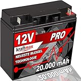 kraftmax Industrial Pro Bleiakku [ 12V / 20Ah ] AGM Hochleistungs- Blei Akku der Neusten G