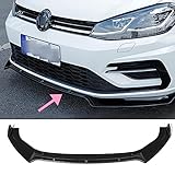 CQZHK 3 STÜCKE Auto Frontschürze Lip Board Guard Unterfahrschutz Bar Protector Trunk Spoiler Diffusor Splitter Kit für Golf MK7 MK7.5 GTI R GTD 2014-2019,Glänzend schw