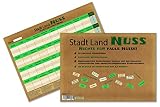 Kulinu Stadt Land Nuss, das kreativste Stadt Land Fluss Aller Zeiten, Spiele-Block, mit 34 Kategorien - 100% Made in Germany