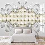3D Weiß Gips Muster Leder Tasche Tapete Wandbilder Wand Papier Aufkleber Wohnzimmer TV Hintergrund Wand Wohnkultur 3D Fresko -200x140cm/79'x 55'
