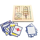Holz Geoboard Set, Montessori Holz Spielzeug für Kinder und Erwachsene, Inspirieren die Phantasie und Kreativität des Kindes (A)
