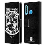 Head Case Designs Offizielle AMC The Walking Dead RPG Schwarz Weiss Daryl Dixon Biker Kunst Leder Brieftaschen Handyhülle Hülle Huelle kompatibel mit Huawei P30 Lite/Nova 4