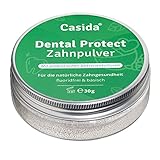Dental Protect Zahnpulver - Zahnpflegepulver ohne Fluorid - Mit 2 Bakterienstämmen, keine Schaumbildner und Konservierungsstoffe - Basisch & Vegan - 30g - Aus der Apothek