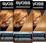 Syoss Color Coloration 8_7 Honigblond Stufe 3 (3 x 115 ml), permanente Coloration für bis zu 10 Wochen Farbintensität und 70 % weniger Haarbruch*