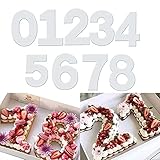 QAQHZW Number Cakes, Zahlen Backformen Backen,Zahlenform Kunststoffschablonen 0 1 2 3 4 5 6（9） 7 8 Zahlen für Geburtstagsfest und Beziehung Heiraten Jahrestag Hochzeit (8 Zoll）