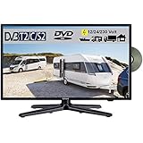 Gelhard GTV-2282 LED 22 Zoll Wide Screen TV DVD DVB/S/S2/T2/C 230/12 Volt 24 Volt für Wohnmobil Camping KFZ LKW Truck und Z