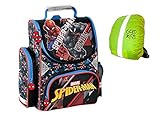 Spiderman Schulranzen ergonomischer Ranzen Tornister Schultasche Jungen inkl. Regenschutz Grundschule ab 1