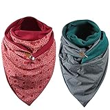 Orgrul Schal Damen Winterschal mit Knopf Wrap Katze Drucken Schals & Tücher für Damen Baumwolle Dreieckschal Lässige Weich Scarf Halstuch Scarf Oversized Poncho Cape 11F8 (E)