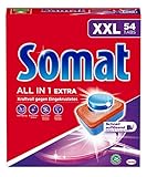 Somat All in 1 Extra Spülmaschinen Tabs, 54 Tabs, XXL Pack, Geschirrspül Tabs für extra kraftvolle Reinigung und Edelstahlg