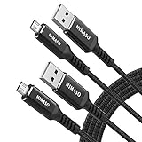 Nimaso Micro USB Kabel [2 Pack 2M+2M], Nylon Micro USB Ladekabel, Schnellladekabel High Speed für Samsung Galaxy S7/ S6/ S4/ S3/ J7/ Note 5,Xiaomi,Huawei,Wiko,Motorola,Nokia,Kindle und mehr-Schw