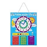 Navaris Lernuhr für Kinder magnetisch - Uhrzeit Lernen - Magnet Lerntafel ab 3 Jahre - Spielzeug Uhr - Lernspielzeug mit 40 Magneten - b