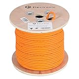 LW Electronic Highquality Verlegekabel Cat7A Gigabit LAN Kabel Patchkabel Schirmung Netzwerkkabel S/FTP PIMF 1200 MHz Cat7A 4x2xAWG23 LSZH Verkabelung LAN Kabel Datenkabel Orange Rohkabel 50