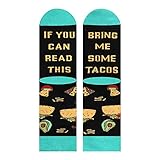 Qirun If You Can Read This Socks Funny Tacos Sushi Popcorn Novelty Gifts Strümp