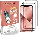 Amayo Handy Schutzfolie - 2x Stück 9H Full Screen Panzerglas - Kompatibel mit iPhone 13/13 Pro (6,1') - Unzerbrechlich Kratzfest Blasenfrei Panzerfolie Schutzglas Displayschutzfolie + Montage R