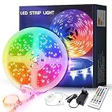 LED Streifen 10M / Rolle RGB, Rilitor LED Band Schlafzimmer SMD 5050 RGB Stripes Sync mit Musik 12V Netzteil & 40 Tasten Fernbedienung LED strips Lichter für Deko Zuhause, Küche, Terrasse, Party